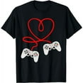 thumbnail image 1 of GOSMITH Video Gamer Valentines Day T-Shirt With Controllers Heart black, 1 of 5
