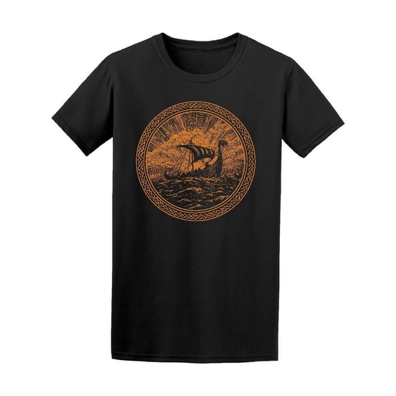 GOSMITH Viking Ship Scandinavian Drakkar T-Shirt Men -Image by Shutterstock, Male Small s