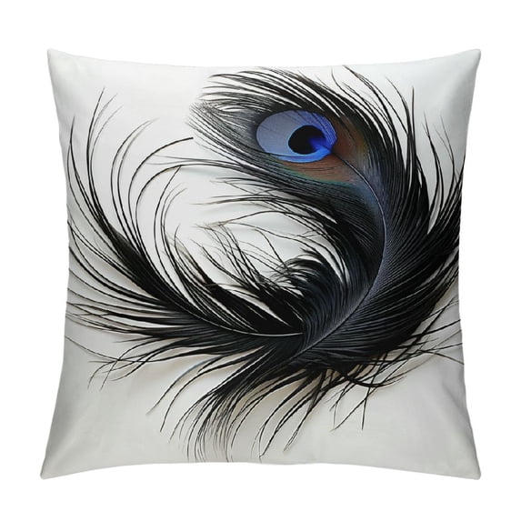 GOSMITH  Vintage Animal Peacock Throw Pillow Covers Green Feather Cushion Case for Outdoor Farmhouse Decorative