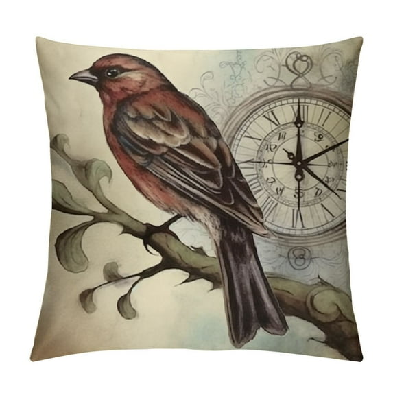 GOSMITH Vintage Bird Pillow Covers Birds On The Branch with Inspirational Words/Sing/Love/Dream/Fly Cushion Cover Home Decorative Pillowcases Dream Birds