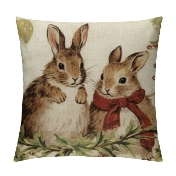 GOSMITH Vintage France Paris Style Throw Pillow Covers Lovely Animal Rabbit Bird Decorative Pillow Covers Cushion Case Cover Home Decor Pillowcase