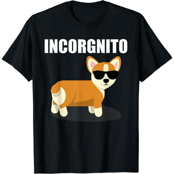 GOSMITH Vintage Incorgnito T Shirt | Funny Corgi Lover Shirt Gift 99628-black