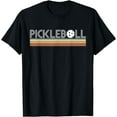 thumbnail image 1 of GOSMITH Vintage Retro Pickleball T-Shirt, Polyester Round Neck Short Sleeved Super Soft 144996-black, 1 of 3
