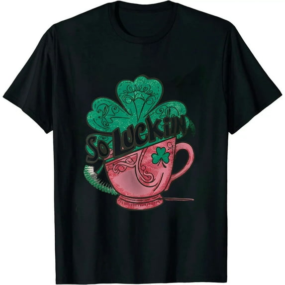 Leisuo Vintage Retro Lucky Clover St.Patrick's Day T-Shirt