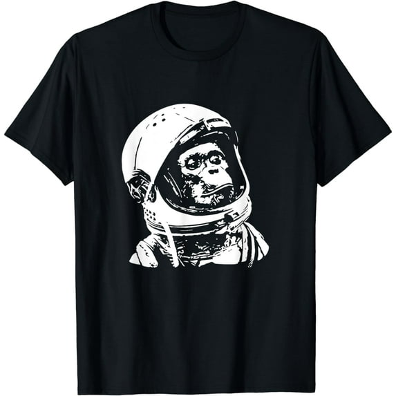 GOSMITH Vintage Space Travel Astronaut Monkey T-Shirt black