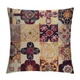 thumbnail image 1 of Leisuo  Vintage Throw Pillow Cushion Cover, Antique Traditional Ceramic Tiles Ornamental Moroccan Image Print, Decorative Square Accent Pillow Case,Dried Rose Ivory White, 1 of 5