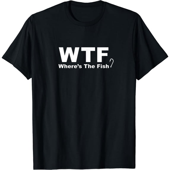 Leisuo Shirt - Where's The Fish Shirt, Funny Fishing T-Shirt 212799-black