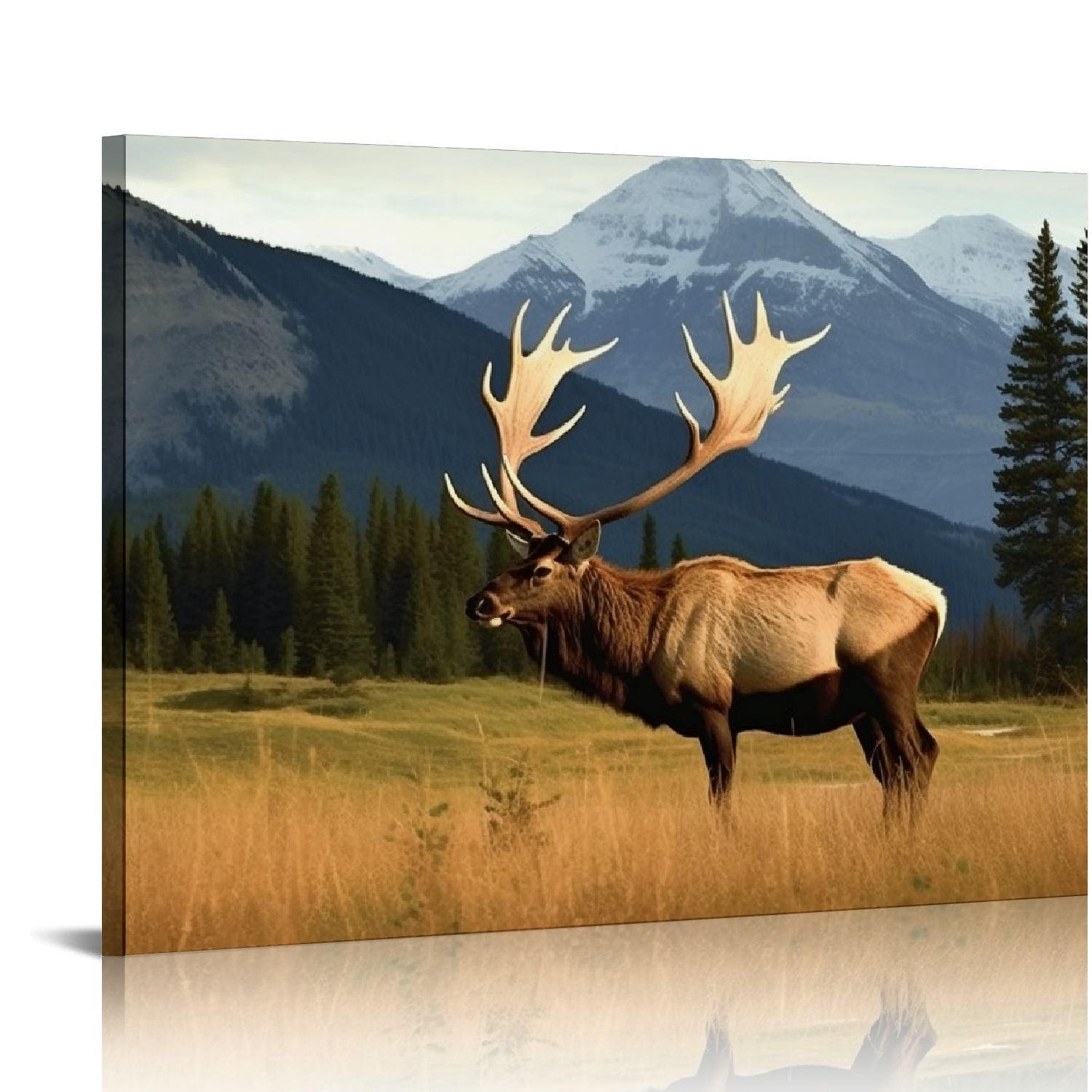 GOSMITH Wall Decor Wildlife Animal Painting Deer Elk Wall Art Canvas ...
