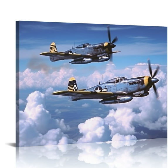 GOSMITH War Planes Army Poster Unique Canvas Wall Art Maximalist Aesthetic Decor Bedroom Bathroom Preppy Dorm Home Decor Framed