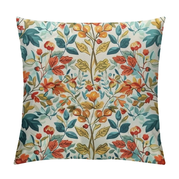 GOSMITH Watercolor Boho Leaf Pillow Covers - Floral Leaves Throw Pillow Cases Bohemian Botanical Pillowcases Tropical Plants Cushion Covers for Living Room Bedroom Outdoor White