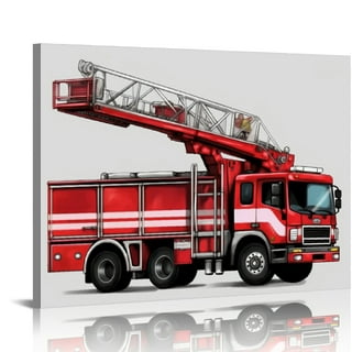 Fire Truck Painting Canvas