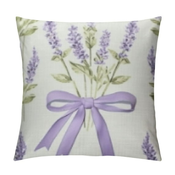 GOSMITH Watercolor Lavender Flower Throw Pillow Covers Decorative Pillowcases Soft Cushion Covers for Sofa Couch Bed Home Decor