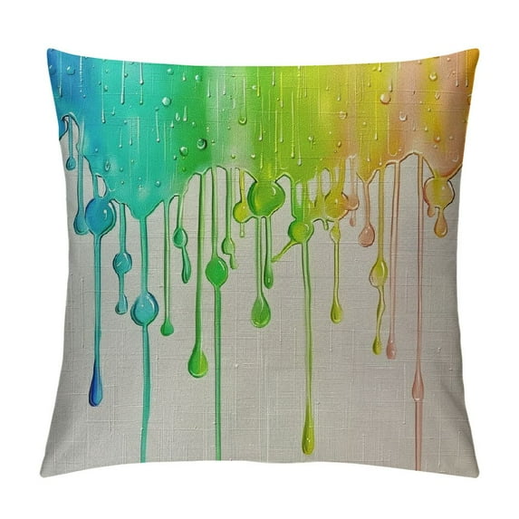 GOSMITH Watercolor Pillow Case,Colorful Paint Splatter Art Cushion Cover Home Decorative for Men/Women Blue Green Yellow,Red