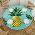 thumbnail image 1 of GOSMITH Watercolor Pineapple Round Tablecloth Waterproof White, 1 of 7