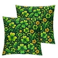 thumbnail image 1 of GOSMITH Waterproof St Patrick’s Day Lucky Clover 2-Piece Short Plush Pillowcase with Zipper Closure White, 1 of 6