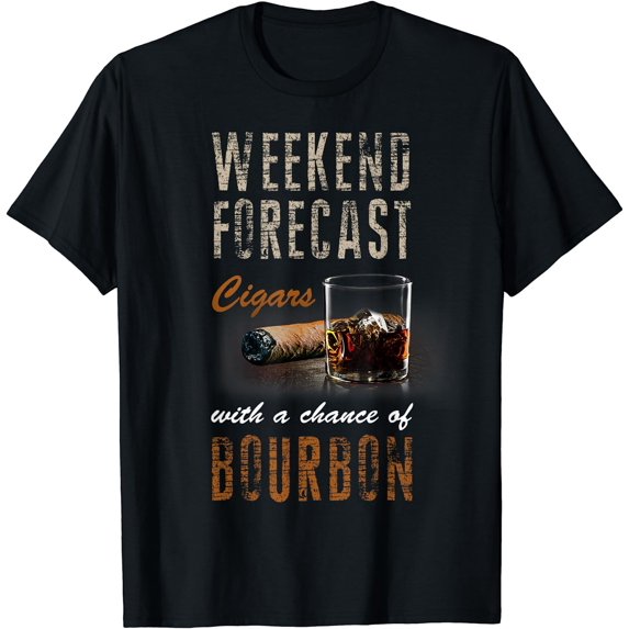 GOSMITH Weekend Forecast with Chance Bourbon Tshirt Gift Men 161062-black