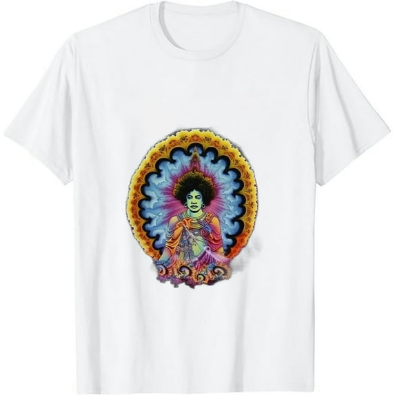 GOSMITH White T-Shirt Liquid Blue Men's Jimi Hendrix Axis Bold As Love T-Shirt 2208 white