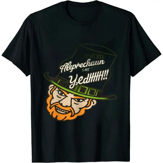 GOSMITH Who All Seen a Leprechaun Sketch T Shirt Funny Saint Patricks Day St Patty Tee