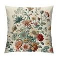 thumbnail image 1 of Leisuo  Wildflower Floral Botanical Prints Pillow, Colorful Flower Leaves Watercolor Decorations Throw Pillow Cover, Wildflower Nursery Farmhouse Cushion Case for Couch Bed Soft Decor White, 1 of 5