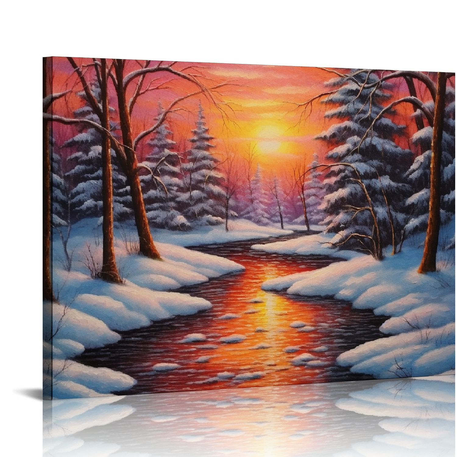 GOSMITH Winter, Scenic Artwork Canvas Print, Winter Landscape Wall