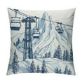 thumbnail image 1 of GOSMITH Winter View Pillow Cover,Ski Sports Throw Pillow Case Cover for Sofa Bed,Navy Blue White Sketch Skiing Snow Mountain Double Sides Print Cushion Cover Room Decor, 1 of 5