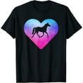 thumbnail image 1 of GOSMITH Women or Girls Horse T-Shirt Black Tee 132019-black, 1 of 3