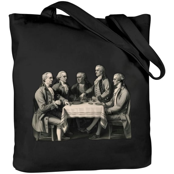 Leisuo Women's Large Capacity Shoulder Bag President George Washington & His Cabinet Portable Tote Bag 14.1x15.7in