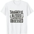 thumbnail image 1 of GOSMITH Womens Thankful Blessed and Mashed Potato Obsessed Tshirt Funny Thanksgiving Tee, 1 of 3