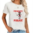 thumbnail image 1 of GOSMITH Womens Why Be A Princess When You Can Be A Pirate - Halloween Pirate Round-Neck T-Shirt black, 1 of 5
