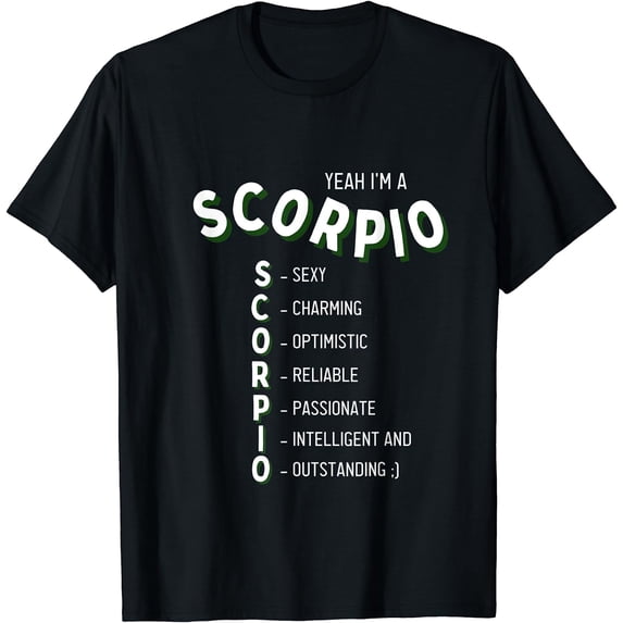 GOSMITH Yeah I'm a Scorpio Zodiac T-Shirt 143735-black