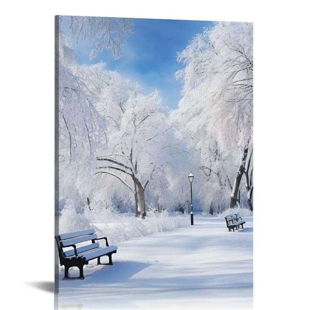 GOSMITH wall26 - Canvas Wall Art - Winter Landscape in Snow Forest ...