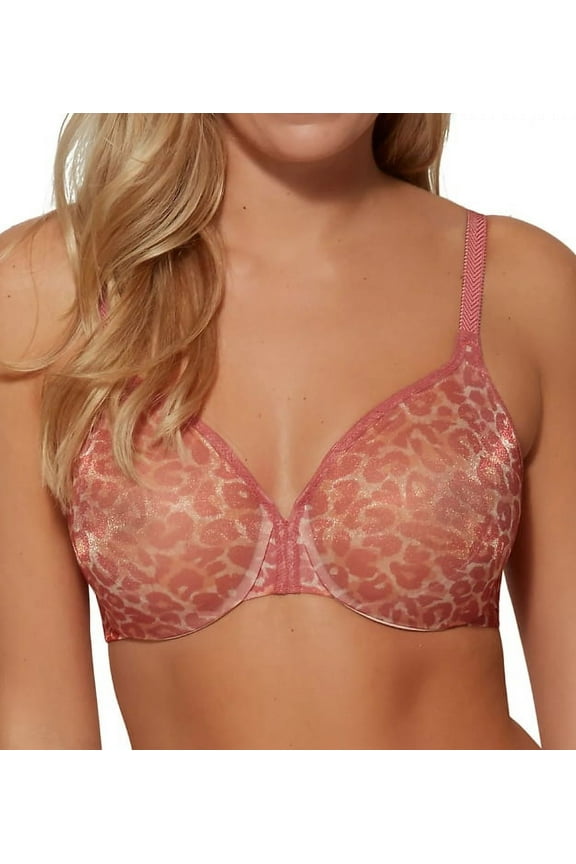 Animal Blush Print Glossies Leopard Sheer Bra, US 32C, UK 32C, NWOT