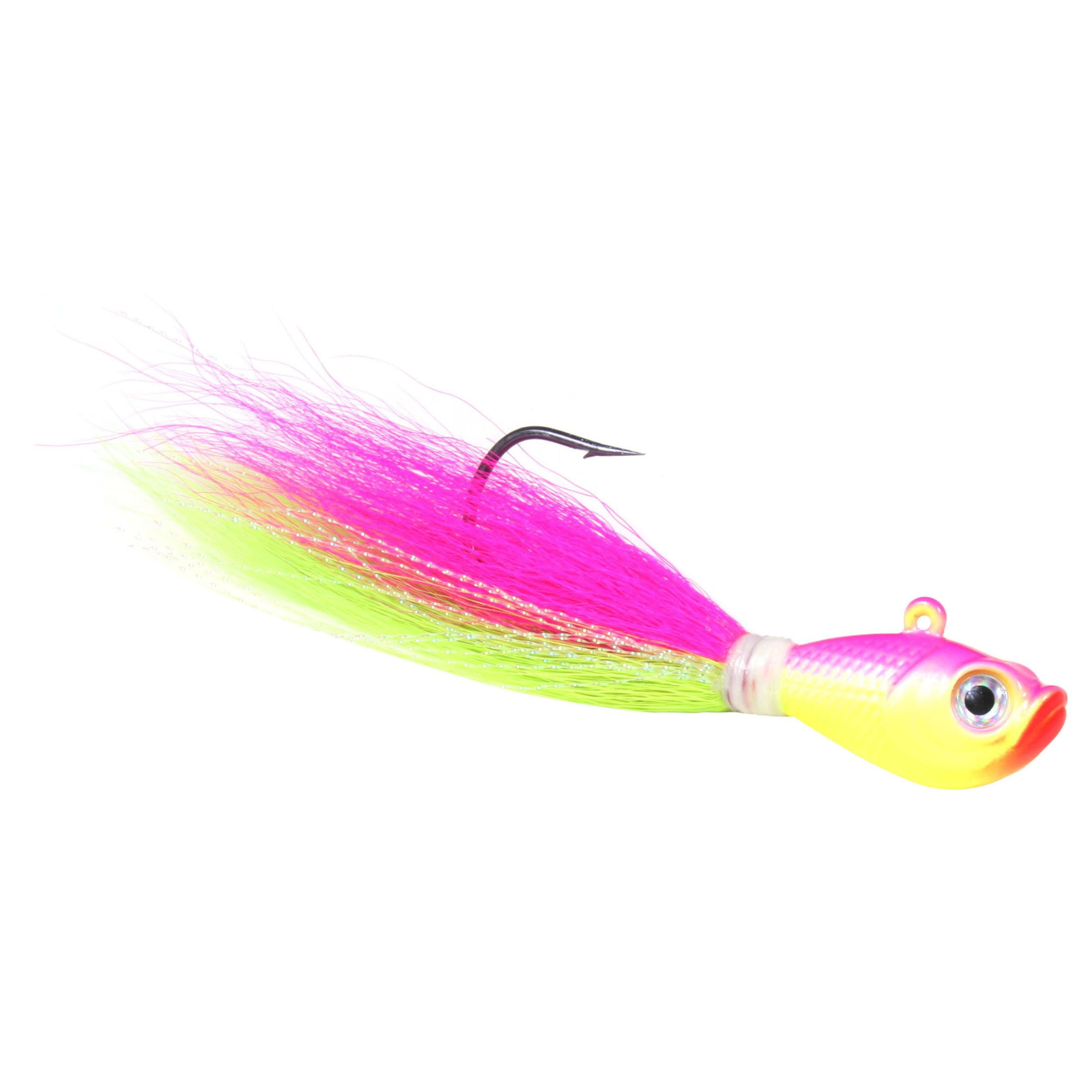 GOT-CHA FBLE38-10 Got-Cha Round head flat back Live Eye jig 3/8oz Chartreuse, 5 pack