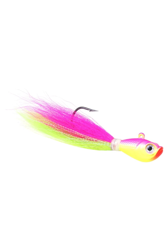 FBLE38-10 Got-Cha Round head flat back Live Eye jig 3/8oz Chartreuse, 5 pack