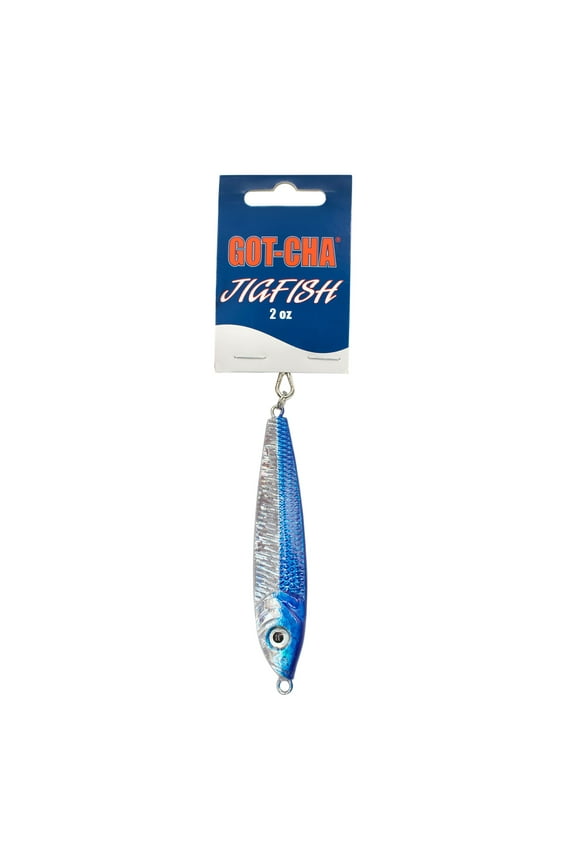JF2-BLS Jigfish Lure, 3 1/2", 2 oz, 1/0 Treble Hook Blue/Silver