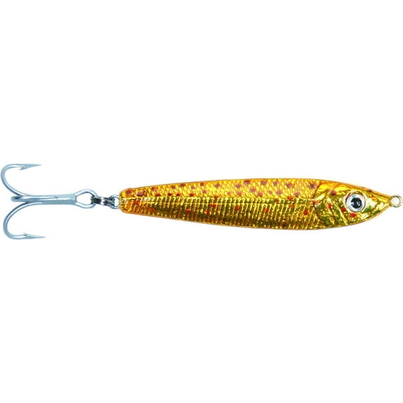 GOT-CHA Jigfish Lure, 4", 4 oz, 3/0 Treble Hook, Gold