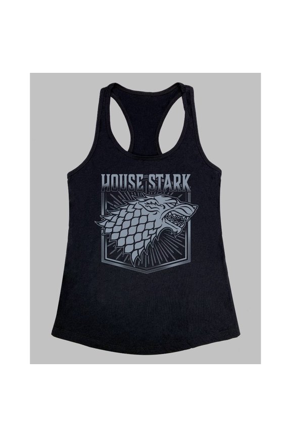 GOT Women's Game of Thrones House Of Stark Shield Tank Top (Juniors') - Black - (XX-Large)