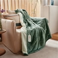 thumbnail image 1 of GOTCOZY Heated Blanket Electric Throw 50''X60'' with 4 Heating Level & 3 Hour Auto Off,Machine Washable - Green, 1 of 10