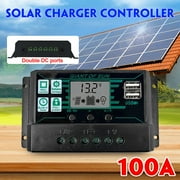 GOTGELIF® 100A PMW Solar Panel Regulator Charge Controller Auto Focus Tracking 12V/24V