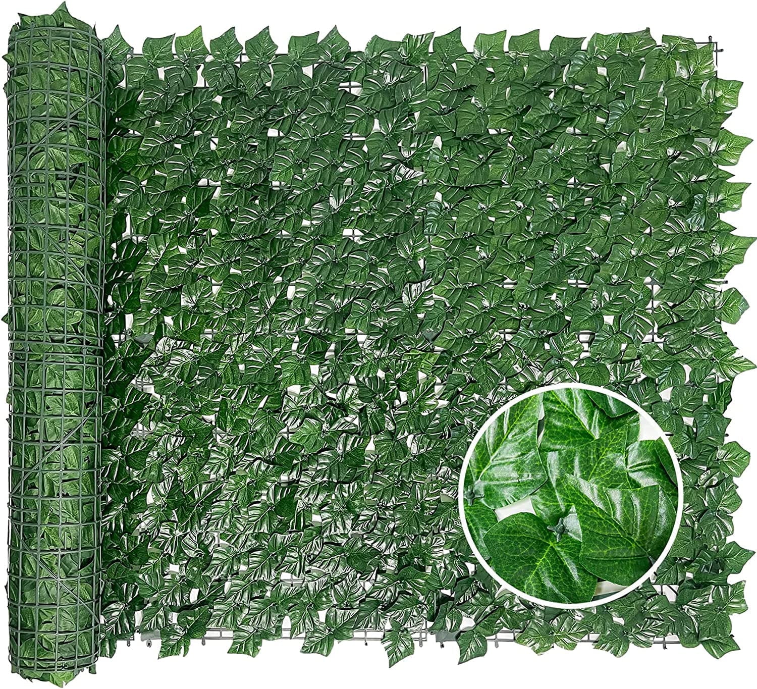 Green Artificial Ivy Privacy Fence Screen, 39" x 157" Faux Maple Leaf Panels