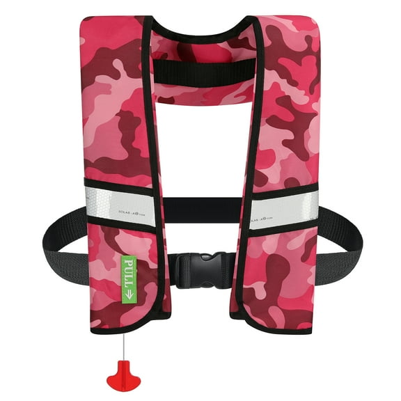 GOTGELIF Adult Automatic Inflatable Life Jacket, Red Camouflage