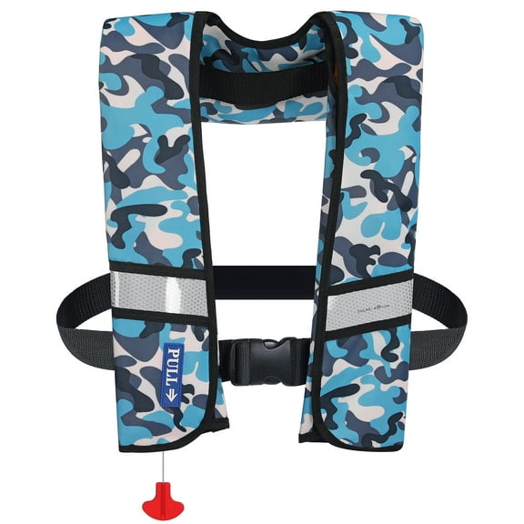 GOTGELIF Automatic Inflatable Life Jacket with Reflectors Safety Adult Life Jacket PFD Survival Buoyancy Life Vest for Boating Fishing Sailing Kayaking Surfing Paddling (Max Waist Size: 50'')