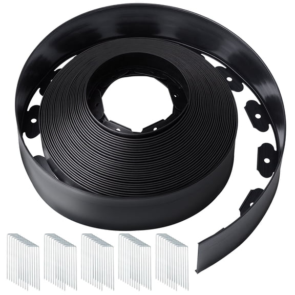 GOTGELIF Landscape Edging 4inch Tall, 100ft No-Dig Landscape Edging Border with 50/120 Spikes Plastic Garden Edging for Landscaping