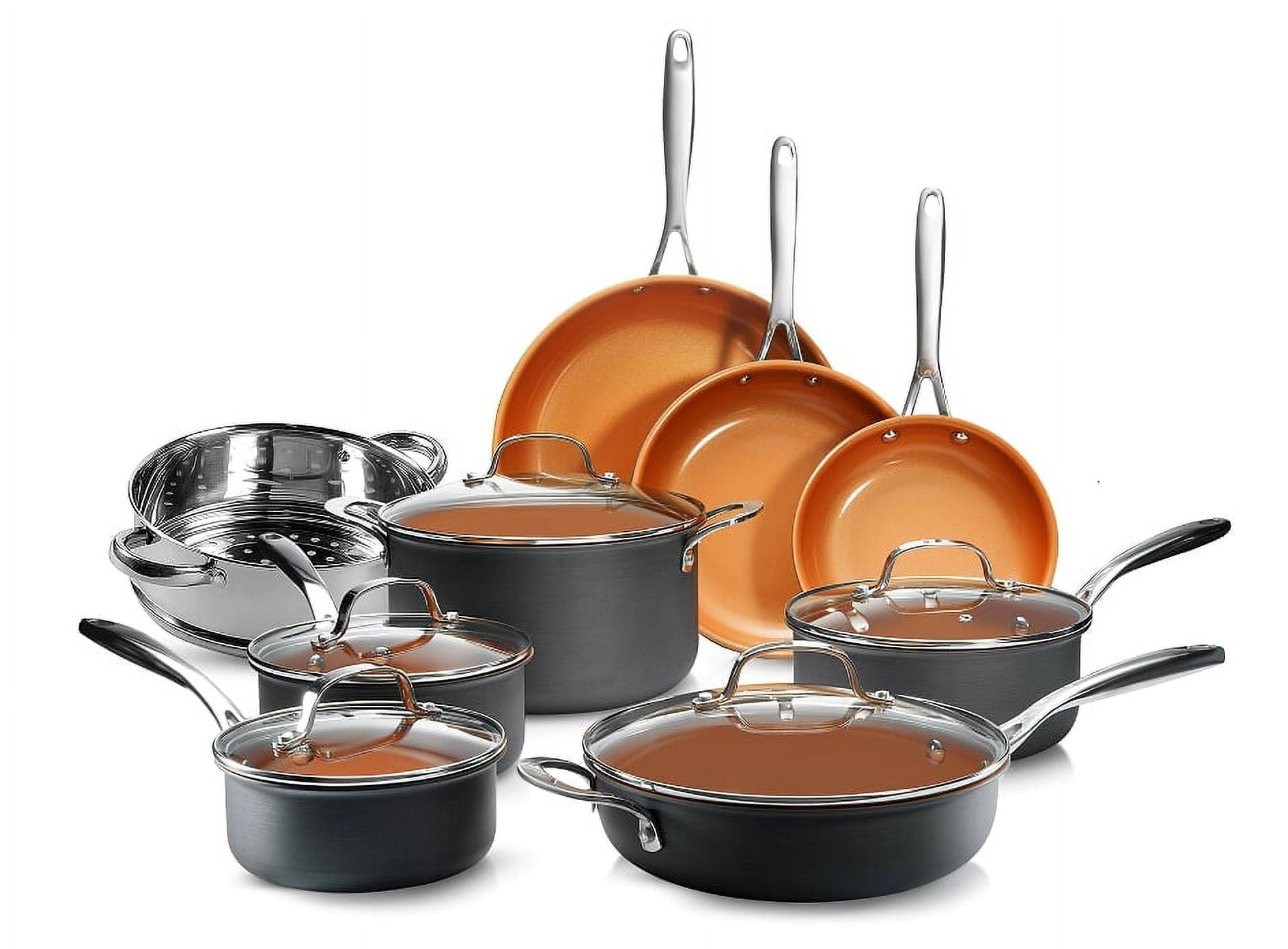 Gotham Steel Pro Hard Anodized Pots and Pans 14 Piece Premium Cookware Set