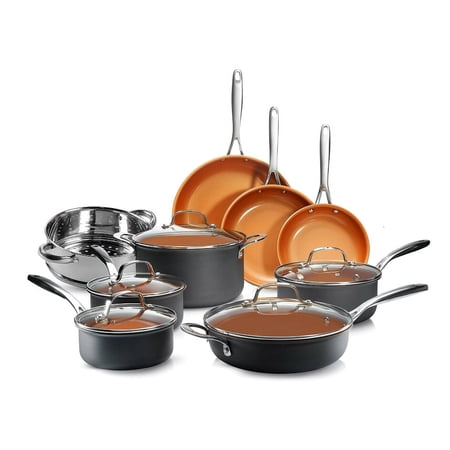 GOTHAM STEEL Pro Hard Anodized Pots and Pans 14 Piece Premium Cookware Set