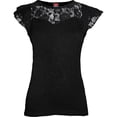 thumbnail image 1 of GOTHIC ELEGANCE - Lace Layered Cap Sleeve Top Black, 1 of 2