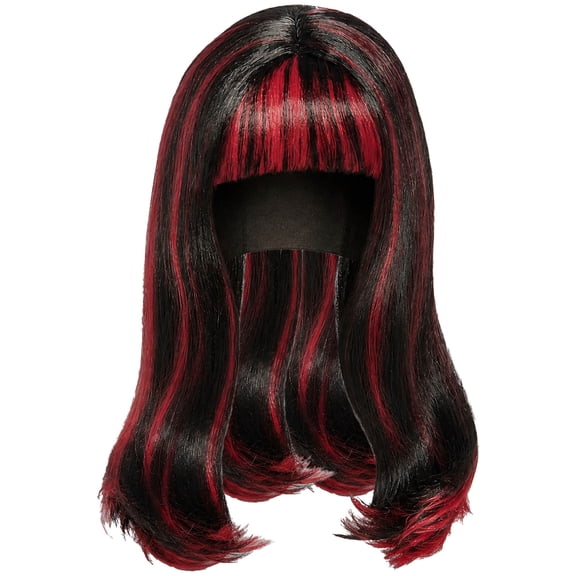Gothic Wig Costume Accessory for Adults, Red and Black, Halloween by Way To Celebrate