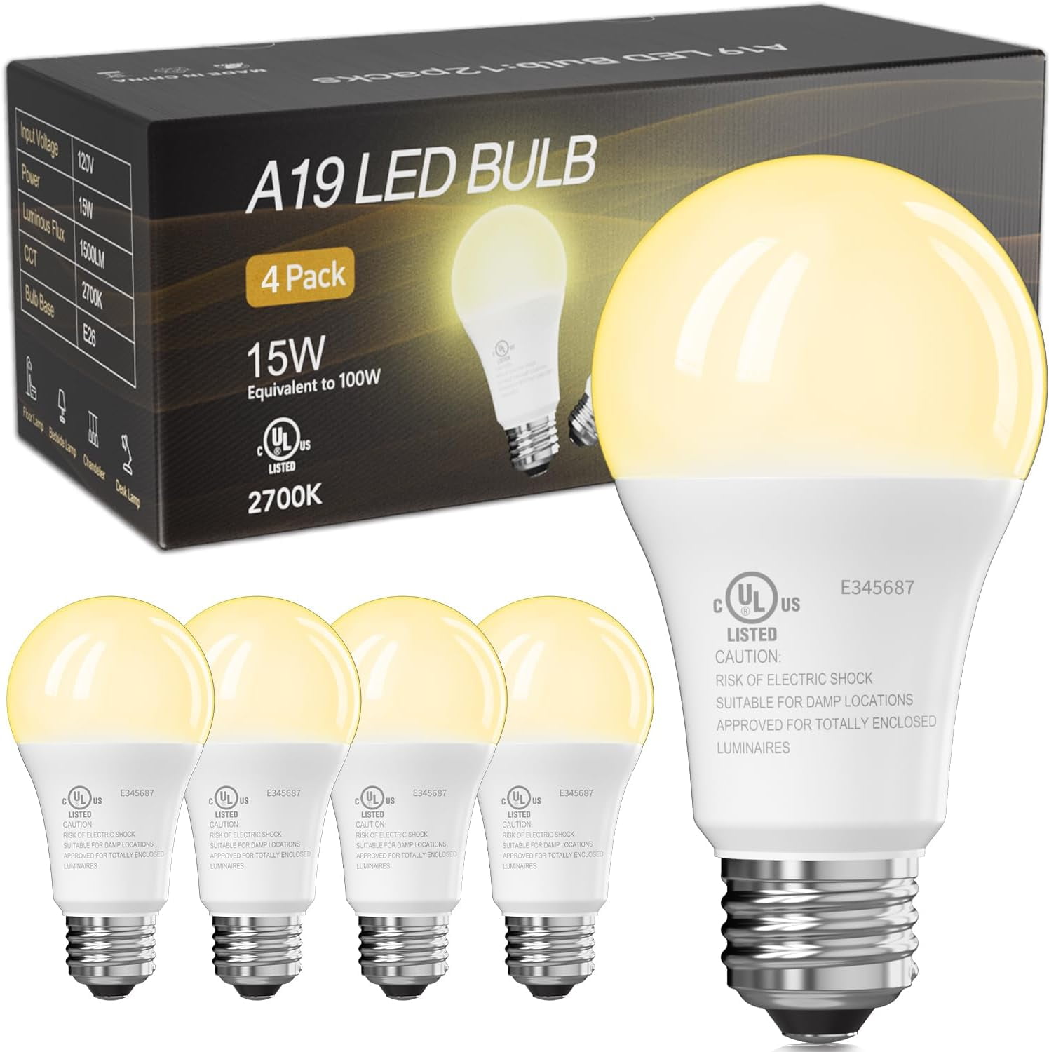 GOTHICANA BY EMPLed Light Bulbs, 100 Watt Equivalent A19 Led Bulbs