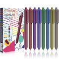 GOTIDEAL Gel Pens, 8 Pcs 0.5mm Quick Dry Ink Pens, Fine Point Smooth
