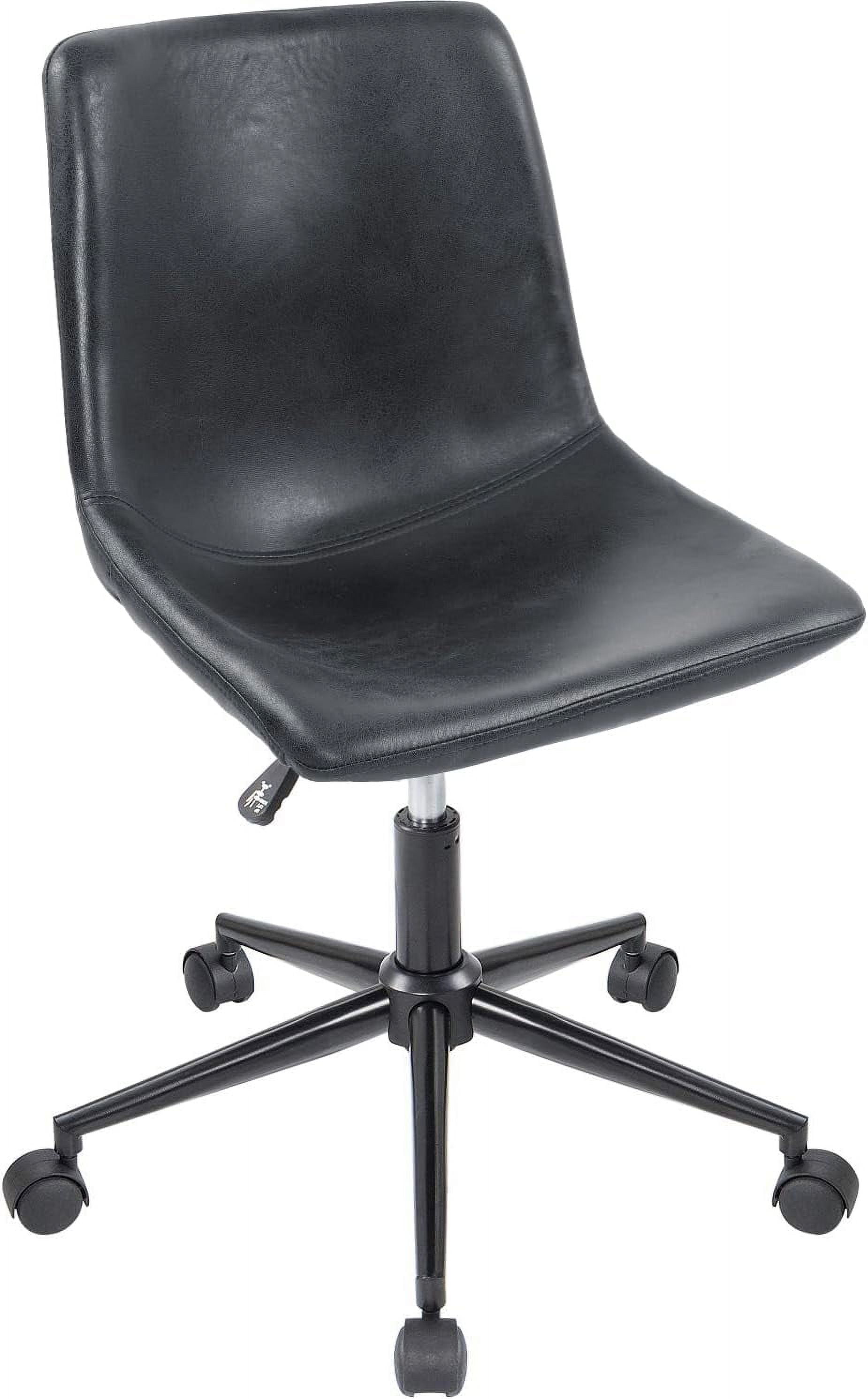 GOTMINSI Office Chair Set of 1 Adjustable Swivel Home Office Desk Chairs Armless Leathairer Accent Chair Bucket Seat Executive Task Chairs Gray Walmart